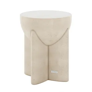 Valencia Round Concrete Side Table in Antique White by Luxo Outdoors, a Tables for sale on Style Sourcebook