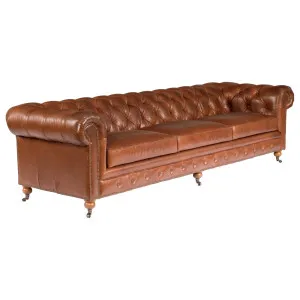 Sheffield 4 Seater Leather Sofa, Vintage Whiskey by null, a Sofas for sale on Style Sourcebook