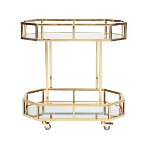 Brooklyn Mirrored Bar Cart - Gold by Cafe Lighting and Living, a Sideboards, Buffets & Trolleys for sale on Style Sourcebook