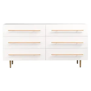Retreat 6 Drawer Chest - White by Cafe Lighting and Living, a Dressers & Chests of Drawers for sale on Style Sourcebook