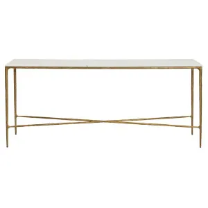 Heston Marble Console Table - Large Brass by Cafe Lighting and Living, a Console Table for sale on Style Sourcebook