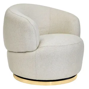 Tubby Swivel Arm Chair - Natural Linen by Cafe Lighting and Living, a Chairs for sale on Style Sourcebook