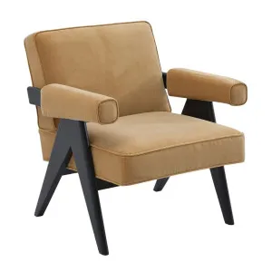 Ambrose Arm Chair - Ochre Velvet by Cafe Lighting and Living, a Chairs for sale on Style Sourcebook
