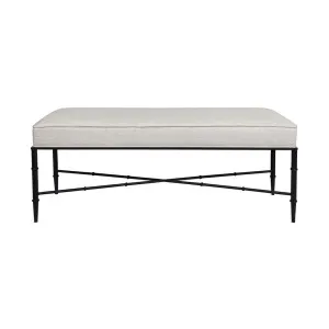 Hacienda Bench Ottoman - Natural Linen by Cafe Lighting and Living, a Ottomans for sale on Style Sourcebook