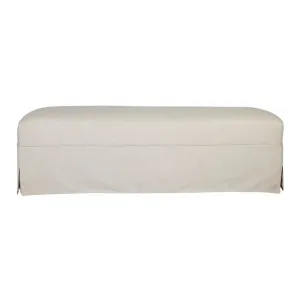 Brighton Slip Cover Bench Ottoman - Natural Linen by Cafe Lighting and Living, a Ottomans for sale on Style Sourcebook