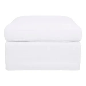 Birkshire Slip Cover Ottoman - White Linen by Cafe Lighting and Living, a Ottomans for sale on Style Sourcebook