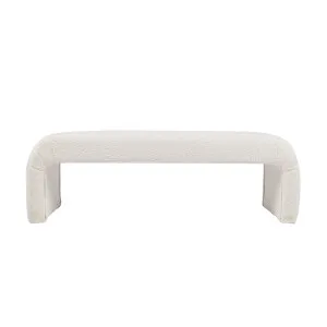 The Curve Bench Ottoman - White Boucle by Cafe Lighting and Living, a Ottomans for sale on Style Sourcebook