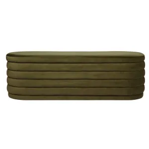 Demi Storage Bench Ottoman - Olive Velvet by Cafe Lighting and Living, a Ottomans for sale on Style Sourcebook