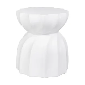 Swirl Concrete Stool - White by Cafe Lighting and Living, a Ottomans for sale on Style Sourcebook