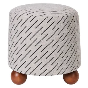 Orta Stool - Natural Jacquard by Cafe Lighting and Living, a Ottomans for sale on Style Sourcebook