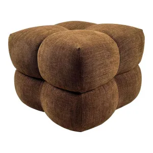 Lesina Stool - Brown Chenille by Cafe Lighting and Living, a Ottomans for sale on Style Sourcebook