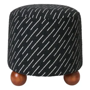 Orta Stool - Black Jacquard by Cafe Lighting and Living, a Ottomans for sale on Style Sourcebook