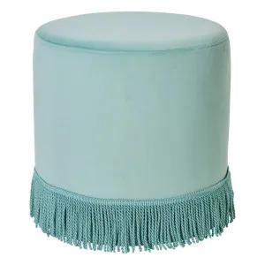 Nemi Stool - Duck Egg Blue Velvet by Cafe Lighting and Living, a Ottomans for sale on Style Sourcebook