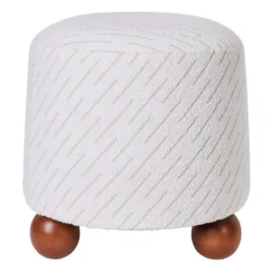Orta Stool - White Jacquard by Cafe Lighting and Living, a Ottomans for sale on Style Sourcebook
