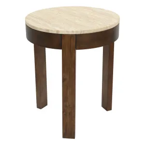 Oliver Travertine Side Table - Large Brown by Cafe Lighting and Living, a Side Table for sale on Style Sourcebook