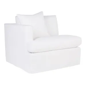 Birkshire Slip Cover Left Arm Facing Seat  - White Linen by Cafe Lighting and Living, a Sofas for sale on Style Sourcebook