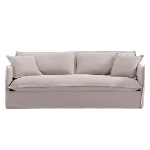 Cove 3 Seater Slip Cover Sofa - Taupe Linen by Cafe Lighting and Living, a Sofas for sale on Style Sourcebook