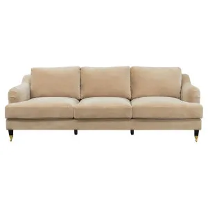 Aerin 3 Seater Sofa - Taupe Velvet by Cafe Lighting and Living, a Sofas for sale on Style Sourcebook