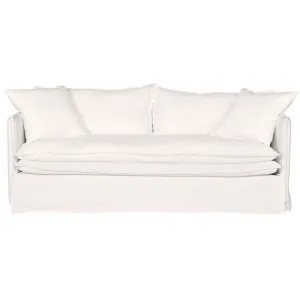Palm Beach 3 Seater Slip Cover Sofa - White Linen by Cafe Lighting and Living, a Sofas for sale on Style Sourcebook