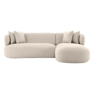 Greenwich 3 Seater Sofa w Right Chaise - Natural Chenille by Cafe Lighting and Living, a Sofas for sale on Style Sourcebook
