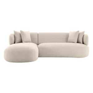 Greenwich 3 Seater Sofa w Left Chaise - Natural Chenille by Cafe Lighting and Living, a Sofas for sale on Style Sourcebook
