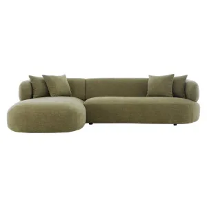 Greenwich 3 Seater Sofa w Left Chaise - Sage Chenille by Cafe Lighting and Living, a Sofas for sale on Style Sourcebook