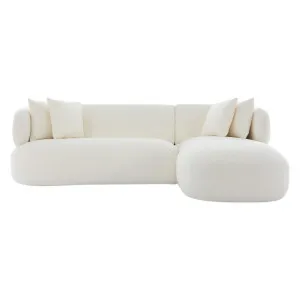 Greenwich 3 Seater Sofa w Right Chaise - Ivory Chenille by Cafe Lighting and Living, a Sofas for sale on Style Sourcebook