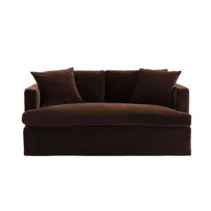 Birkshire 2 Seater Slip Cover Sofa - Dark Chocolate Velvet by Cafe Lighting and Living, a Sofas for sale on Style Sourcebook