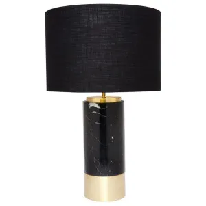 Paola Marble Table Lamp - Black w Black Shade by Cafe Lighting and Living, a Table & Bedside Lamps for sale on Style Sourcebook