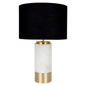 Paola Marble Table Lamp - White w Black Shade by Cafe Lighting and Living, a Table & Bedside Lamps for sale on Style Sourcebook