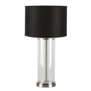 Left Bank Table Lamp - Nickel w Black Shade by Cafe Lighting and Living, a Table & Bedside Lamps for sale on Style Sourcebook