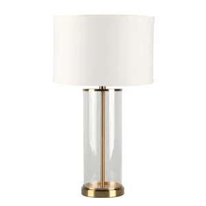Left Bank Table Lamp - Brass w White Shade by Cafe Lighting and Living, a Table & Bedside Lamps for sale on Style Sourcebook