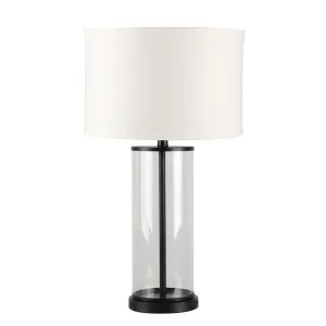 Left Bank Table Lamp - Black w White Shade by Cafe Lighting and Living, a Table & Bedside Lamps for sale on Style Sourcebook
