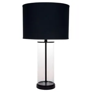 Left Bank Table Lamp - Black w Black Shade by Cafe Lighting and Living, a Table & Bedside Lamps for sale on Style Sourcebook