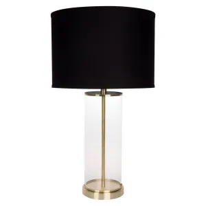 Left Bank Table Lamp - Brass w Black Shade by Cafe Lighting and Living, a Table & Bedside Lamps for sale on Style Sourcebook