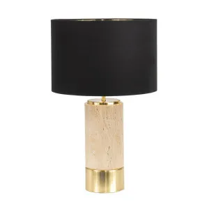 Paola Travertine Table Lamp - Black Shade by Cafe Lighting and Living, a Table & Bedside Lamps for sale on Style Sourcebook