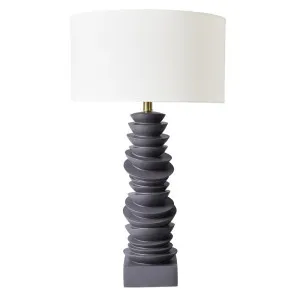 Mendoza Table Lamp - Grey w White Shade by Cafe Lighting and Living, a Table & Bedside Lamps for sale on Style Sourcebook