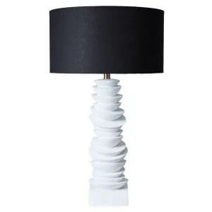 Mendoza Table Lamp - White w Black Shade by Cafe Lighting and Living, a Table & Bedside Lamps for sale on Style Sourcebook