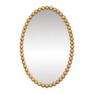Esme Oval Wall Mirror - Gold Leaf by Cafe Lighting and Living, a Mirrors for sale on Style Sourcebook