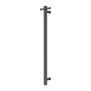 Nero Mecca 240V Single Vertical Heated Towel Rail Gun Metal by Nero Tapware, a Towel Rails for sale on Style Sourcebook