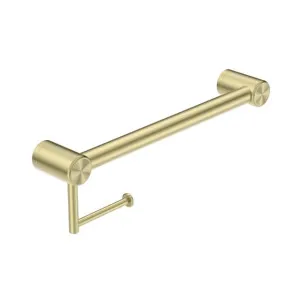 Nero Mecca Care 32mm Grab Rail With Toilet Roll Holder 450mm Brushed Gold by Nero Tapware, a Towel Rails for sale on Style Sourcebook
