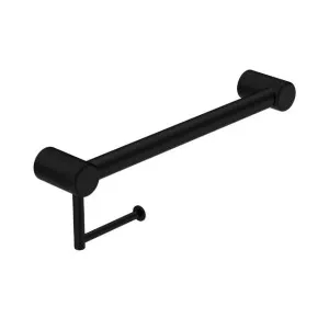 Nero Mecca Care 32mm Grab Rail With Toilet Roll Holder 450mm Matte Black by Nero Tapware, a Towel Rails for sale on Style Sourcebook
