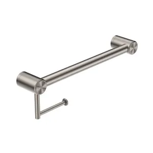 Nero Mecca Care 32mm Grab Rail With Toilet Roll Holder 450mm Brushed Nickel by Nero Tapware, a Towel Rails for sale on Style Sourcebook