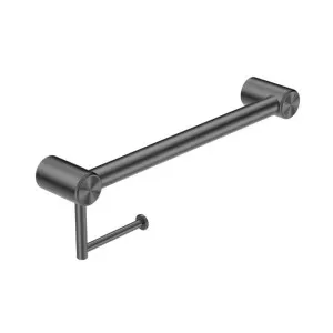 Nero Mecca Care 32mm Grab Rail With Toilet Roll Holder 450mm Gunmetal by Nero Tapware, a Towel Rails for sale on Style Sourcebook