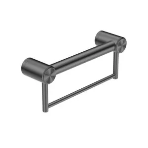 Nero Mecca Care 32mm Grab Rail With Towel Holder 300mm Gunmetal by Nero Tapware, a Towel Rails for sale on Style Sourcebook