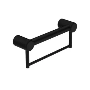 Nero Mecca Care 32mm Grab Rail With Towel Holder 300mm Matte Black by Nero Tapware, a Towel Rails for sale on Style Sourcebook