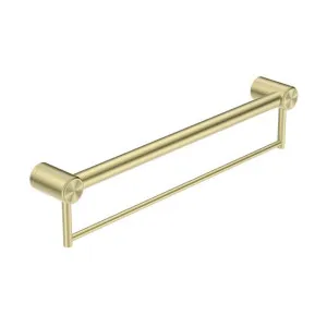 Nero Mecca Care 32mm Grab Rail With Towel Holder 600mm Brushed Gold by Nero Tapware, a Towel Rails for sale on Style Sourcebook