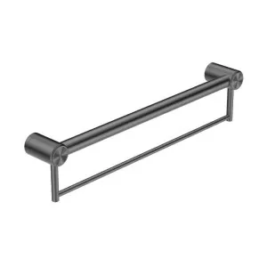 Nero Mecca Care 32mm Grab Rail With Towel Holder 600mm Gunmetal by Nero Tapware, a Towel Rails for sale on Style Sourcebook
