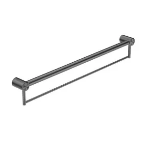 Nero Mecca Care 32mm Grab Rail With Towel Holder 900mm Gunmetal by Nero Tapware, a Towel Rails for sale on Style Sourcebook