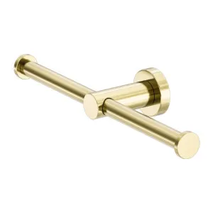 Nero Mecca Double Toilet Roll Holder Brushed Gold by Nero Tapware, a Toilet Paper Holders for sale on Style Sourcebook